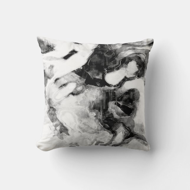 Grey/Whihte Abstract Decor Pillow (Front)