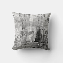 Grey & White Abstract Decor Pillow