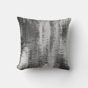 Grey/White Abstract Decor Pillow