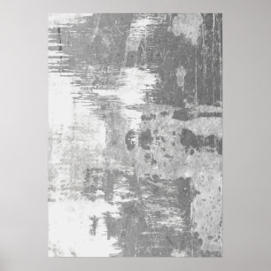 Grey & White Abstract Pattern Wall Art Poster