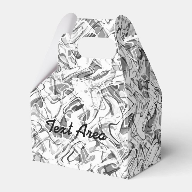 Grey & White Abstract Smoke Party Favour Box (Front Side)