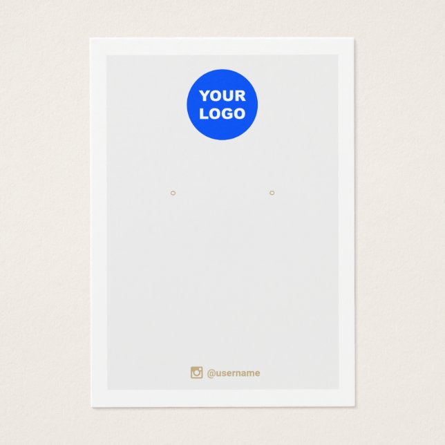 Grey White Add Logo Earring Display Social Media (Front)