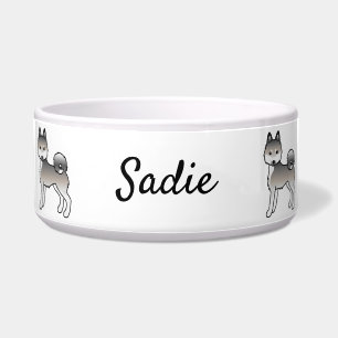 Grey & White Alaskan Klee Kai Dog & Custom Name
