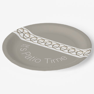 Grey White and Beige Paper Plate