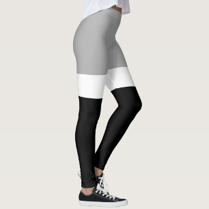 Grey White Black Colours Style Design  Leggings
