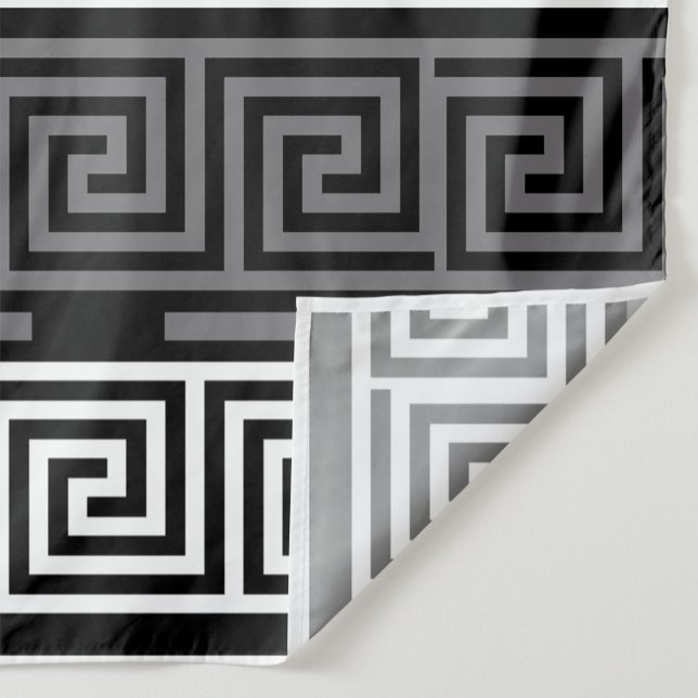 Grey White Black Greek Key Fret Pattern Design  Fabric (Creator Uploaded)