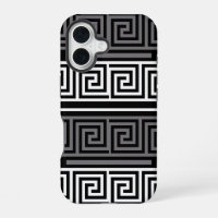 Grey White Black Greek Key Fret Pattern Design