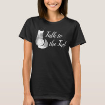 Grey White Cat Abstract Talk to the Tail T-Shirt