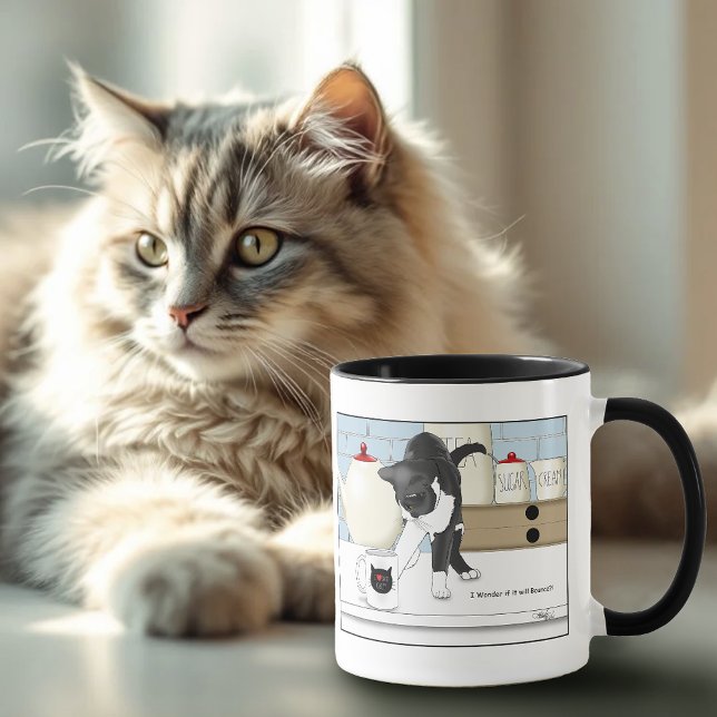 Grey White Cat Funny Tea Mug Kitchen  (Creator Uploaded)