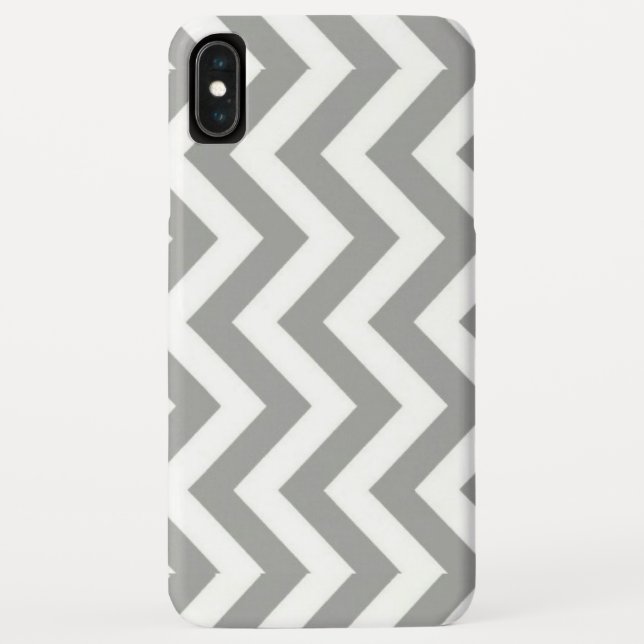 Grey White Chevron Case-Mate iPhone Case (Back)