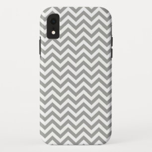 Grey White Chevron iPhone XR Case
