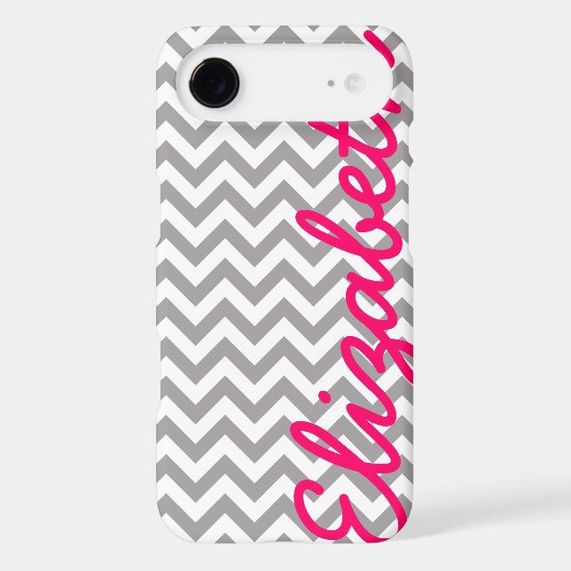 Grey White Chevron Pattern Case-Mate iPhone Case (Back)