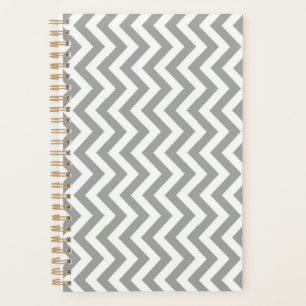 Grey White Chevron Planner