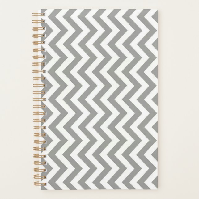 Grey White Chevron Planner (Front)