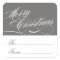 GREY WHITE CHRISTMAS GIFT TAG STICKERS