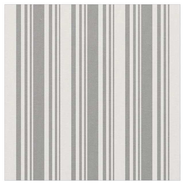 Grey & White Coloured Pattern of Stripes Fabric (Close Up)