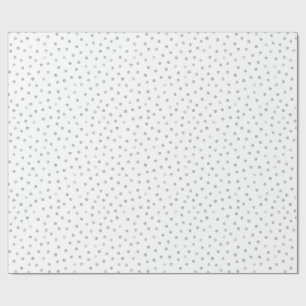 Grey White Confetti Dots Pattern Wrapping Paper