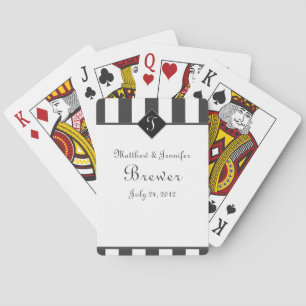 Grey & White Custom Wedding Gift, Favour & Memento Playing Cards