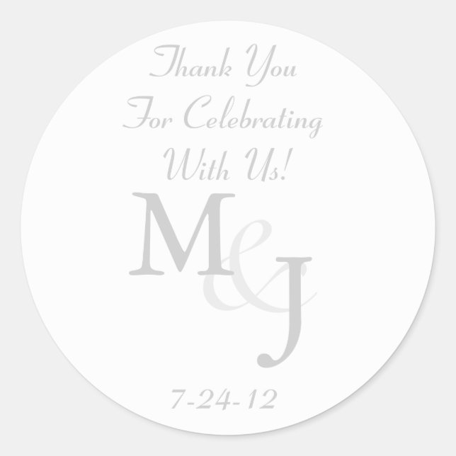 Grey & White Daisy Wedding Favour Labels w/ Text (Front)