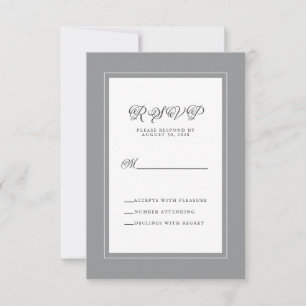Grey White Elegant Wedding Response Enclosure