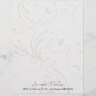 Grey & White Flourish Custom Letterhead Stationery