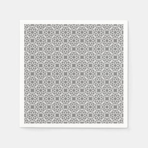Grey White Geometric Seamless Pattern Napkin