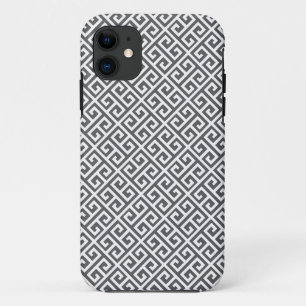Grey & White Greek Key Pattern iPhone 5 Case