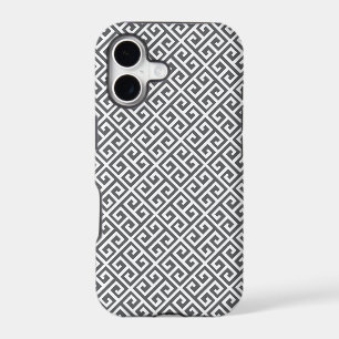 Grey & White Greek Key Pattern iPhone 5 Case