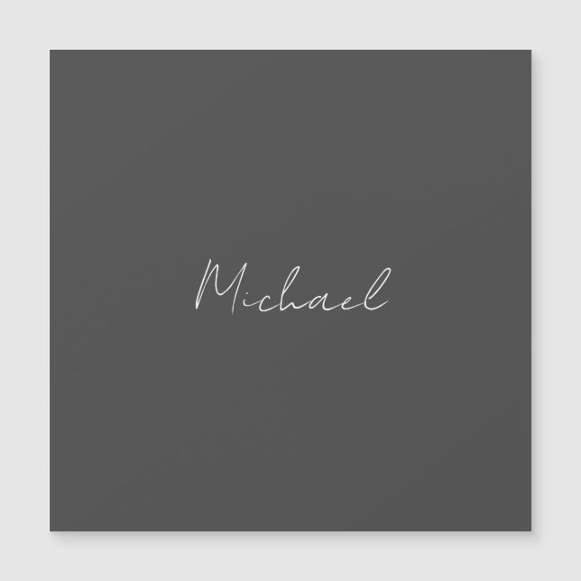 Grey White Handwritten Minimalist Your Name (Front)