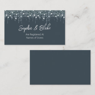 Grey & White Hanging Lights Wedding Registry Enclosure Card
