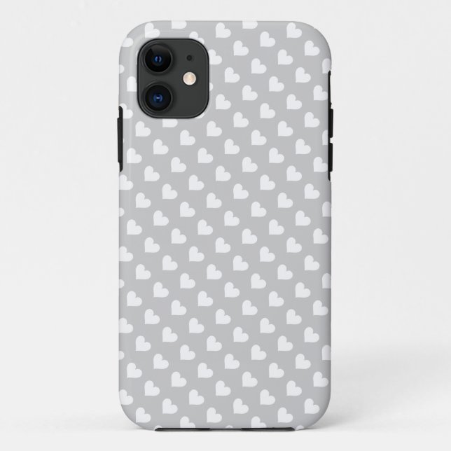 Grey & White Heart Pattern iPhone 5 Case (Back)