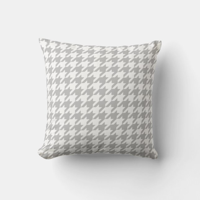 Grey & White Houndstooth | Any Size | Customisable Cushion (Front)