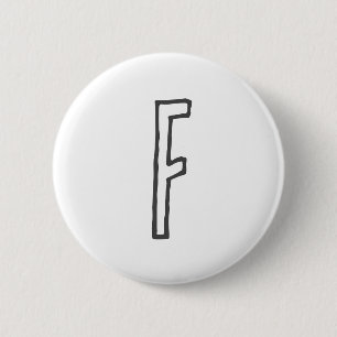 Grey & White Initial Letter Monogrammed Plain 6 Cm Round Badge