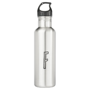 Grey & White Initial Letter Monogrammed Plain 710 Ml Water Bottle