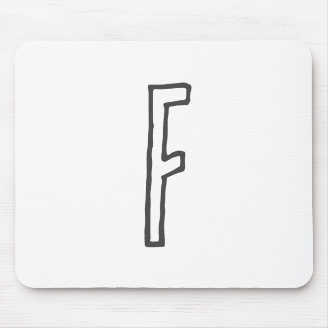 Grey & White Initial Letter Monogrammed Plain Mouse Pad (Front)