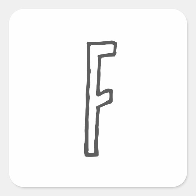 Grey & White Initial Letter Monogrammed Plain Square Sticker (Front)
