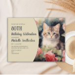Grey White Kitten 80th Birthday Invitation<br><div class="desc">80th birthday party invitation for women with the watercolor painting of a cute grey and white kitten. Text, fonts, and wording are completely customisable, so although this card is designed for a lady who is celebrating her 80th birthday, it can be customised for any age. Contact us for help with...</div>
