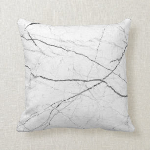 Grey & White Marble Accent Throw Pillow