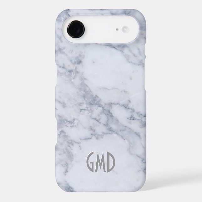 Grey & White Marble Stone Print Case-Mate iPhone Case (Back)