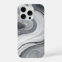 Grey White Marble Swirl Holographic Luxury