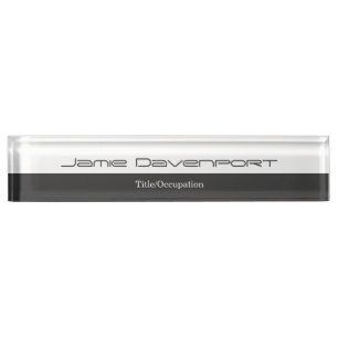 Grey White Minimal Modern Bold Nameplate