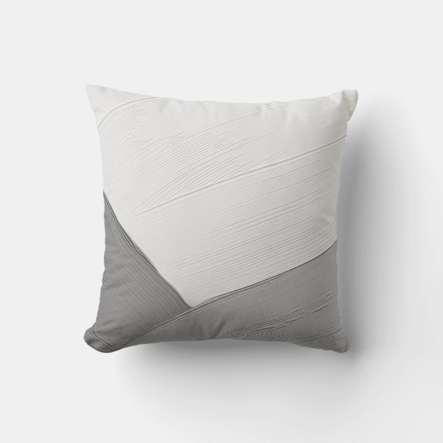 Grey & White Minimalist Abstract Cushion (Front)
