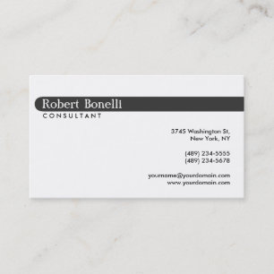 Grey White Modern Consultant Business Card