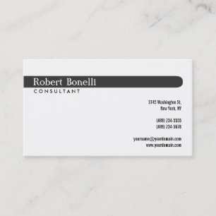 Grey White Modern Consultant Business Card