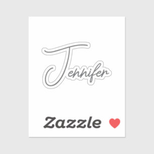 Grey White Modern Minimalist Handwriting Name