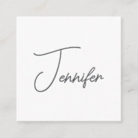 Grey White Modern Minimalist Handwriting Name