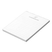 Grey & White Monogram Lined Notepad (Rotated)