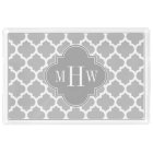 Grey White Moroccan #5 Dk Grey 3 Initial Monogram