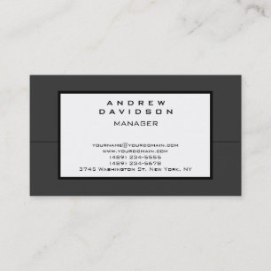 Grey White Pattern Plain Stylish Business Card