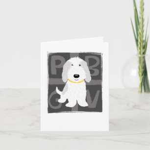 Grey & White PBGV Card